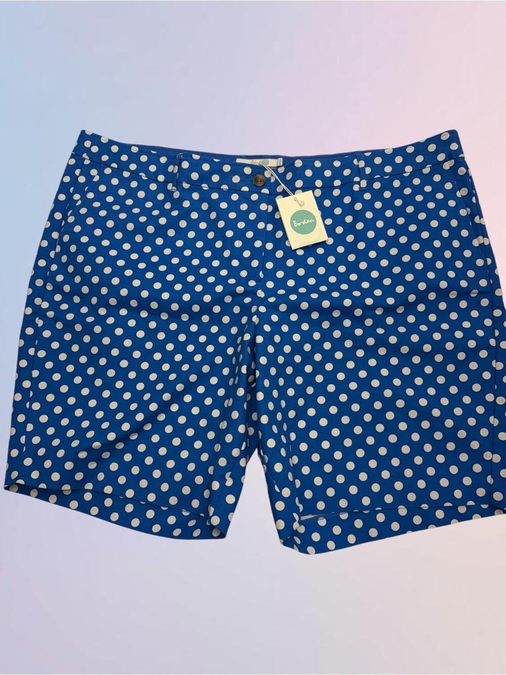 BODEN Women’s 18L Blue White Polka Dot Shorts